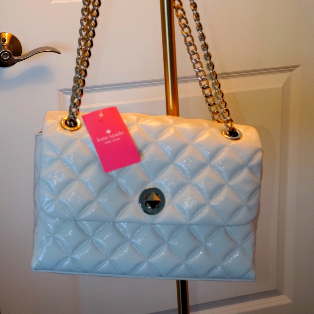 NWT Kate Spade! Medium shoulder bag with gold chain crinkled leather